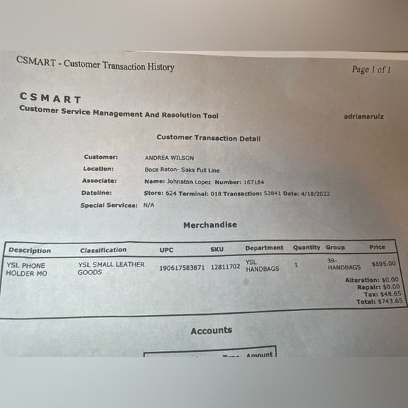 AUTHENTIC CASSANDRE SAINT LAURENT PHONE HOLDER WITH STRAP IN SMOOTH LEATHER - Picture 7 of 7